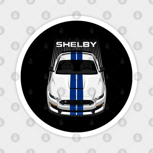 Ford Mustang Shelby GT350 2015 - 2020 - White - Blue Stripes Magnet by V8social